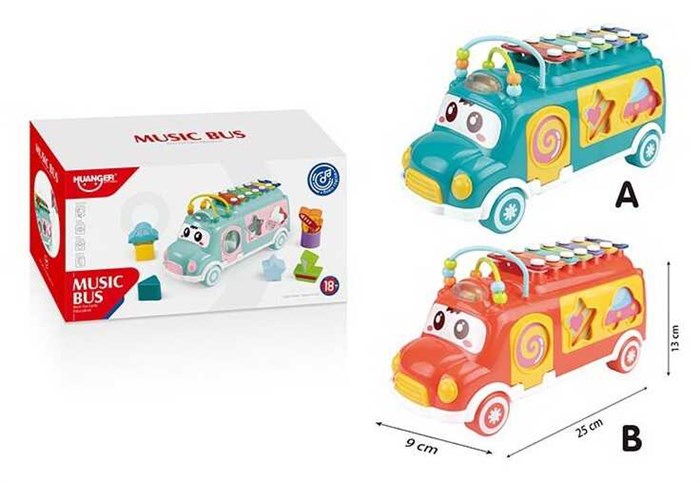 Развивающая игрушка Сортер Автобус-ксилофон оранжевый ZT-SE-002897 - фото 1671