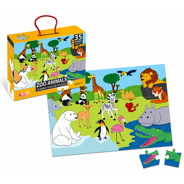 Пазл напольные 35 элементов Zoo animals 88130з ZT-RI-005499