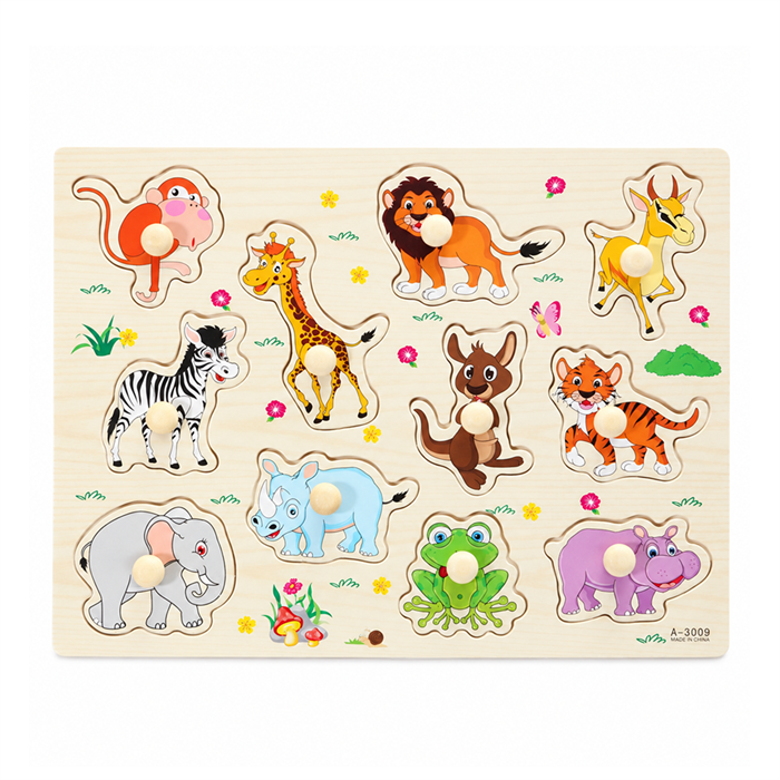 Вкладыш деревянный "Дикие животные" A-3009 ZT-VL-002842