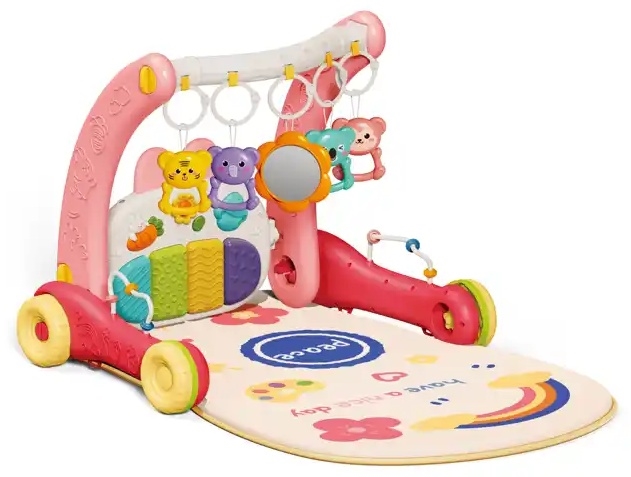Развивающий коврик-каталка 2 в 1 6051 Розовый 6051-1