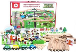 {{photo.Alt || photo.Description || 'Деревянная железная дорога 80 деталей MWZ-3118'}}