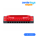 Губная гармошка металлическая (красная) ZT-MR-002522-К